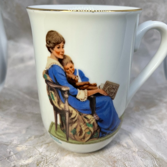 Norman Rockwell Other - Vintage Norman Rockwell antique White and Blue Dining Mugs